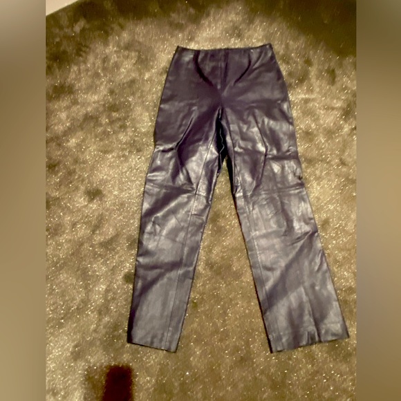 Vintage Pants & Jumpsuits Vintage Navy Leather Pants Poshmark